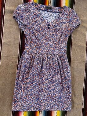 Numph Retro Cap Sleeve Cotton Dress w Touch of Stretch
